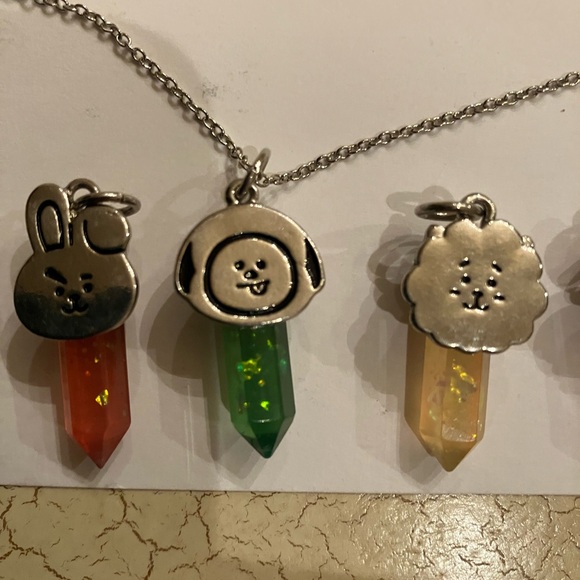 BTS/BT21 Charm Crystal Pendant Necklace - Picture 3 of 5